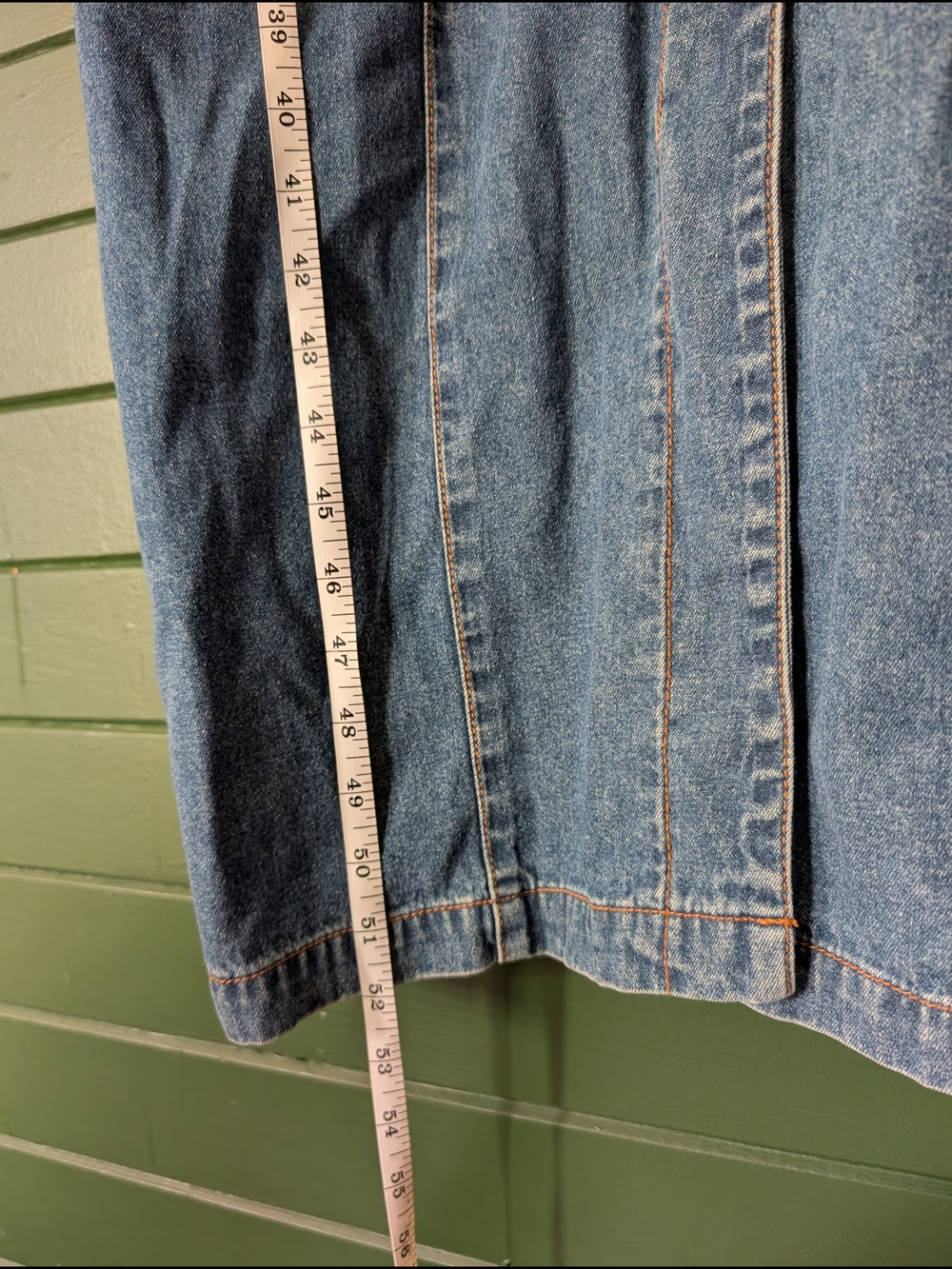 Vintage Button-Front Denim Jumper Dress - Picture 5 of 6